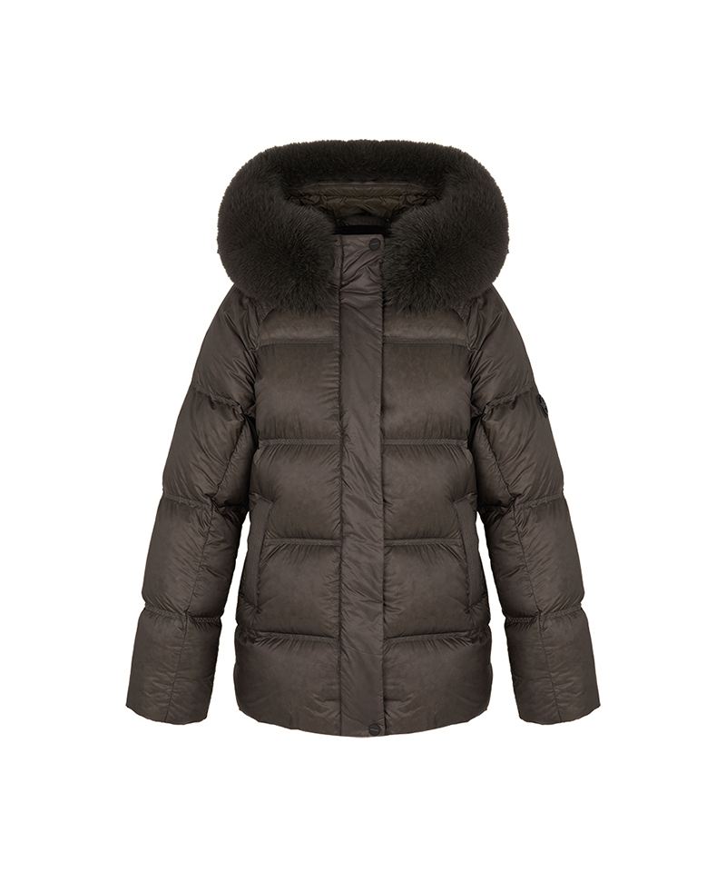 Castelbajac Women's Glossy Solid Duck Down Padding - Khaki