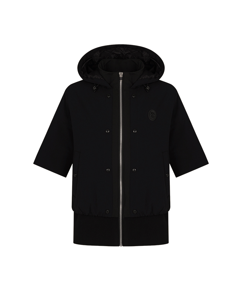 Castelbajac Women's Snap Point Short-Sleeve Hooded Padded Jumper - Black