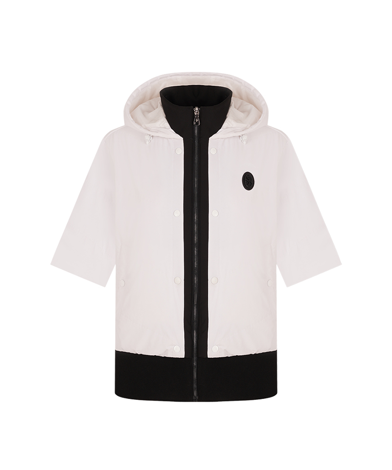 Castelbajac Women's Snap Point Short-Sleeve Hooded Padded Jumper - White