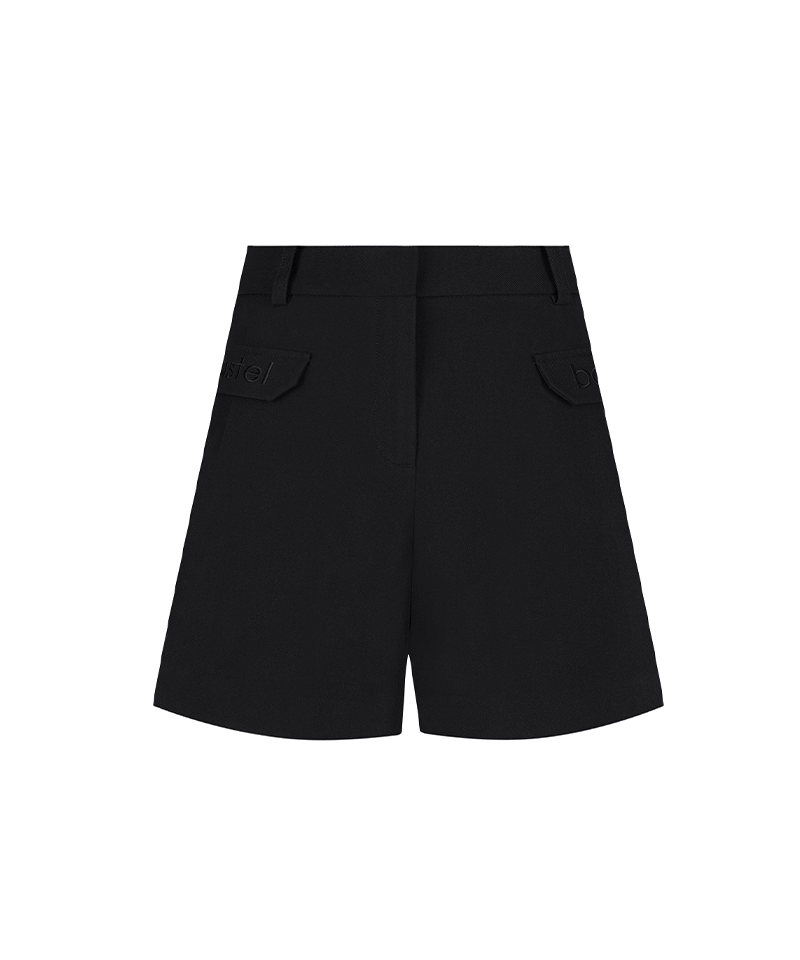 Castelbajac Women's Embroidered Logo Point Pintuck Shorts - Black