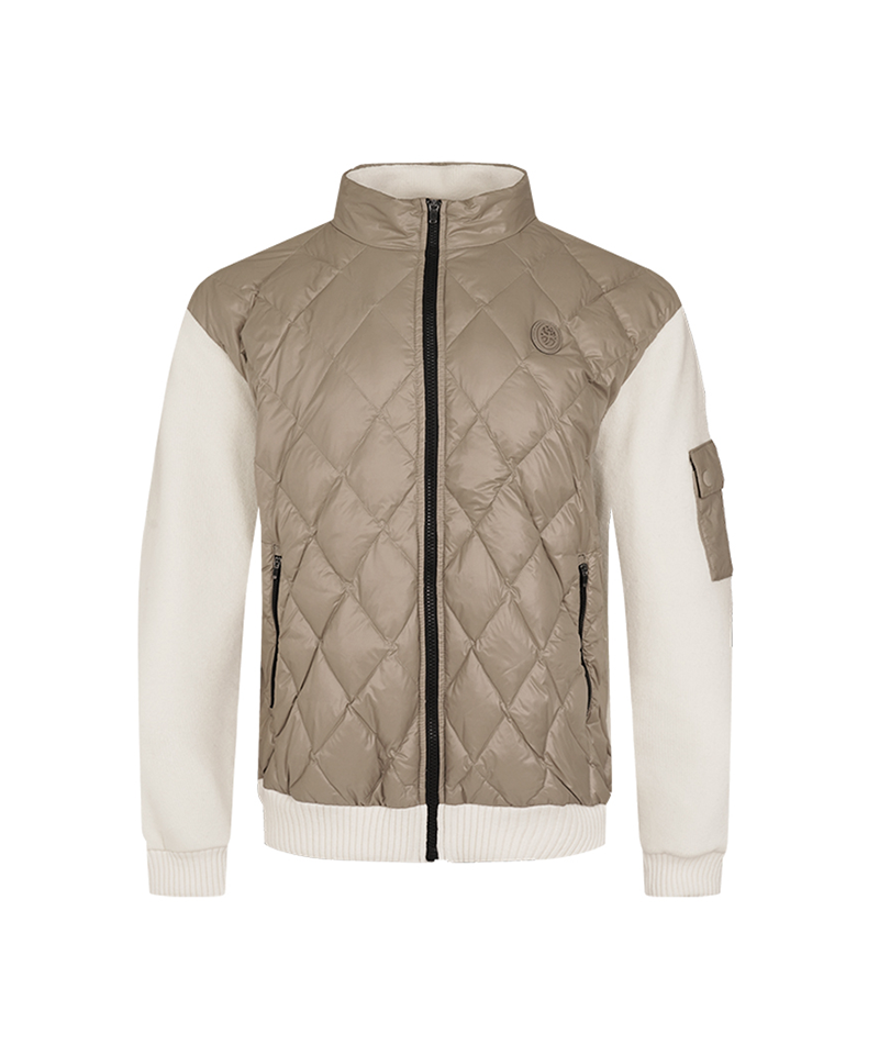Castelbajac Men's Hybrid Duck Down Quilted Jumper - Beige
