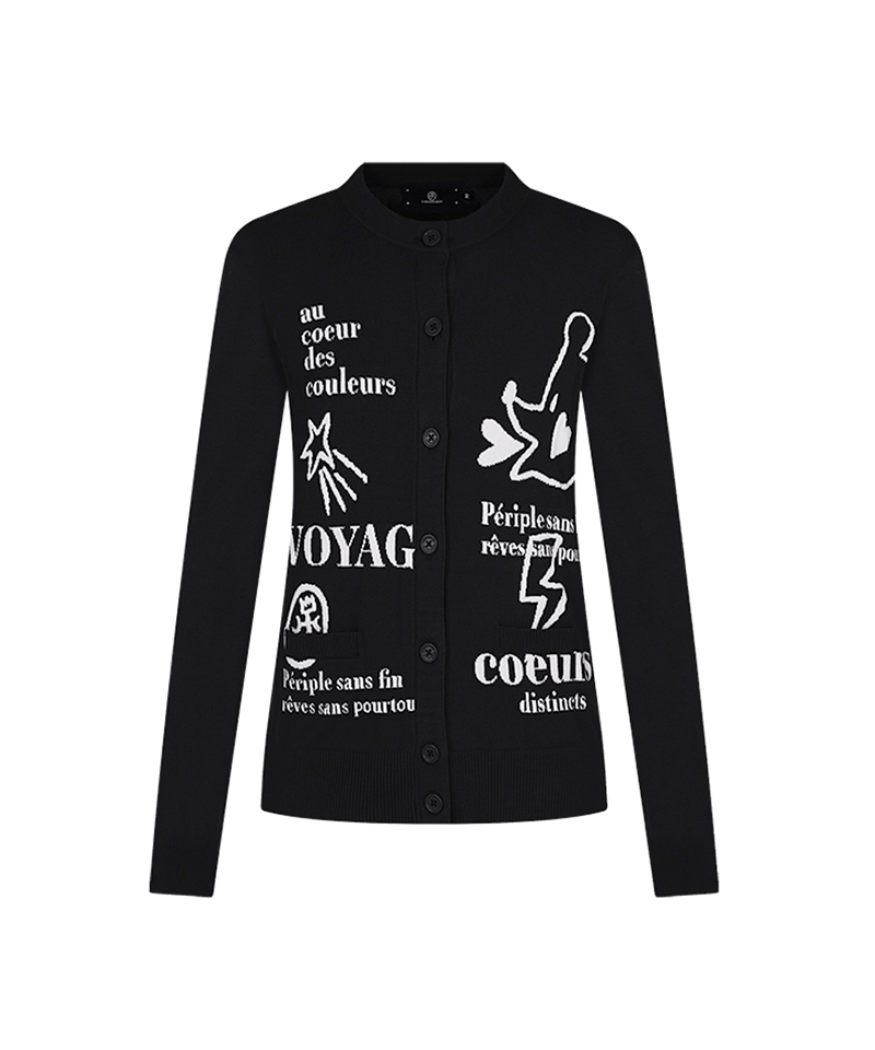 Castelbajac Women's Artwork Print Round Cardigan - Black