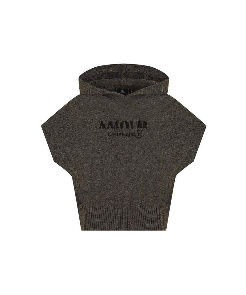 Castelbajac Women's Poncho Hooded Sweater Vest - Charcoal