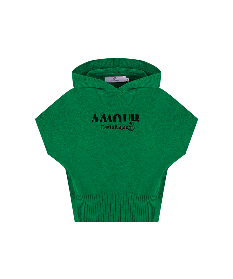 Castelbajac Women's Poncho Hooded Sweater Vest - Green
