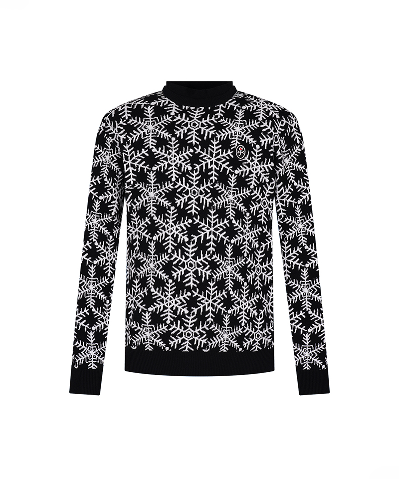 Castelbajac Men's Snowflake Pattern Jacquard Sweater - Black