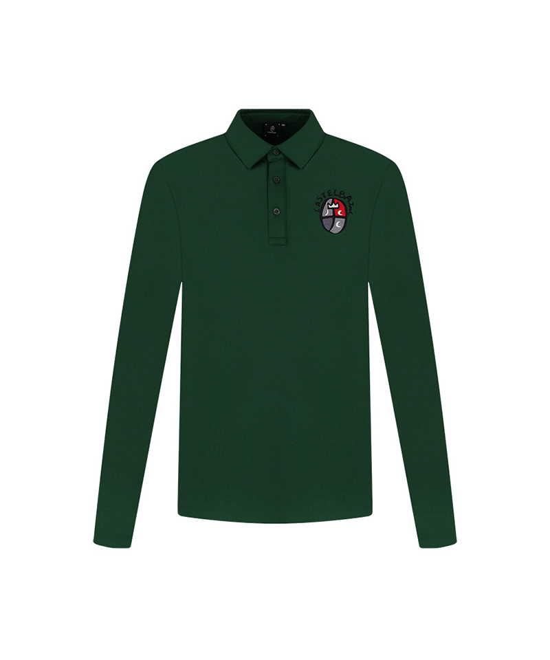 Castelbajac Men's Embroidered Point Basic Collar T-Shirt - Green