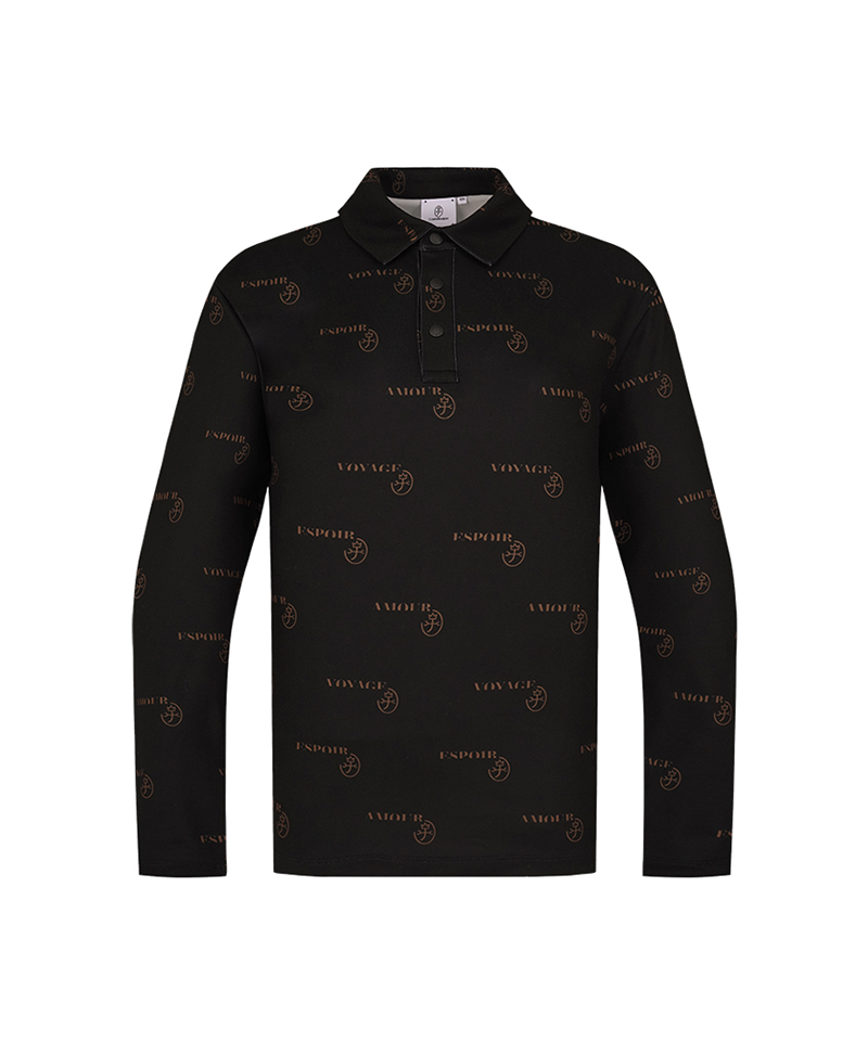 Castelbajac Men's Pattern Print Collared T-Shirt - Black