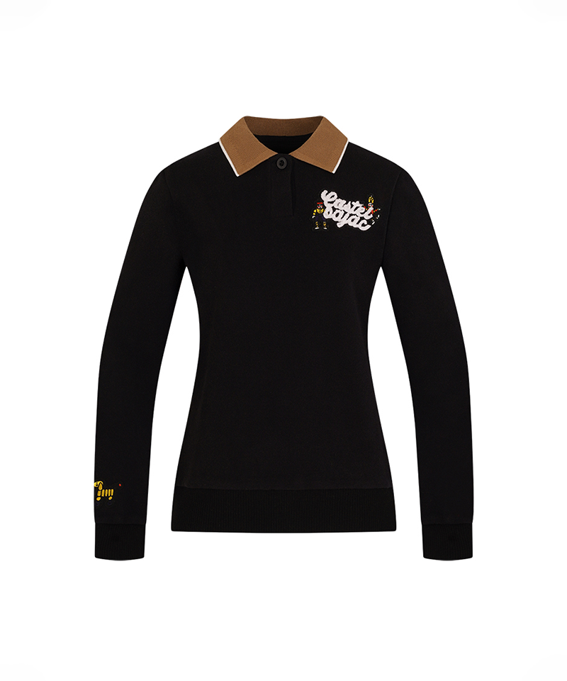 Castelbajac Women's Knit Collar Color Block T-Shirt - Black