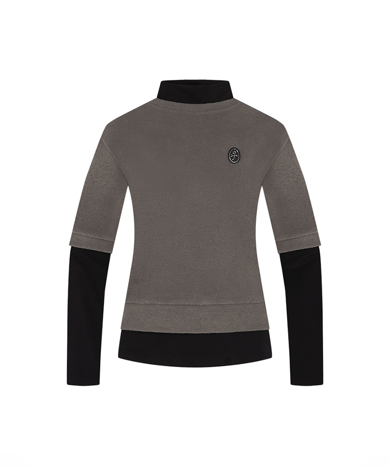 Castelbajac Women's Layered Boucle Half-Length T-Shirt - Grey