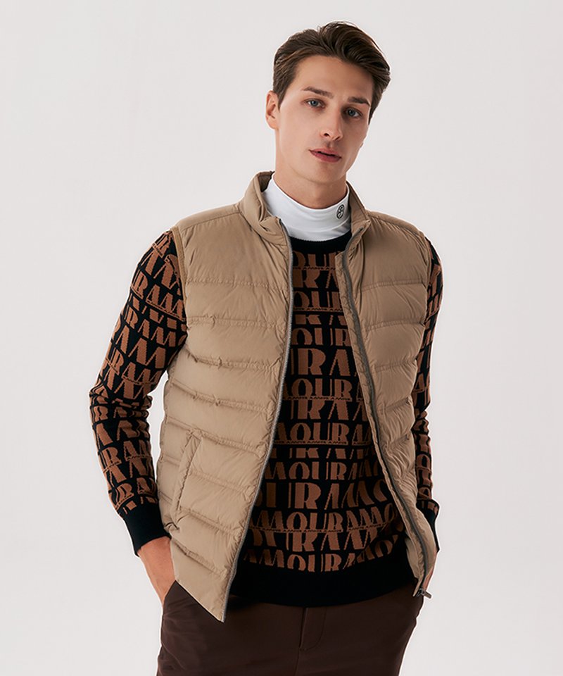 Castelbajac Men's Lightweight Duck Down Padded Vest - Brown