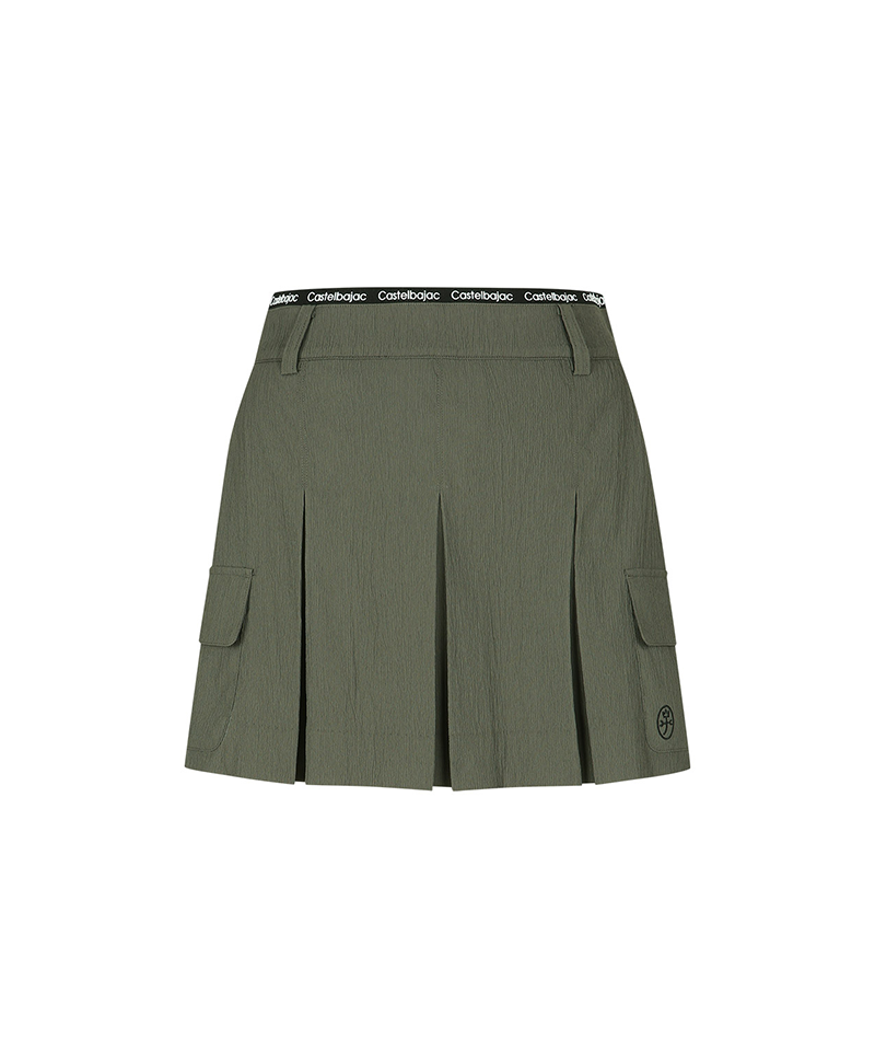 Castelbajac Women's Wrinkle Pleated Cargo Culottes - Khaki