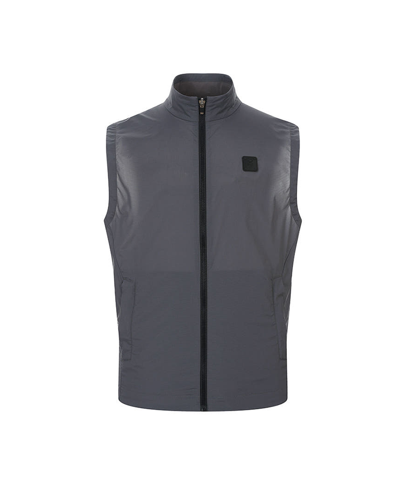 Castelbajac Men's Single-Layer Zip-Up Vest - D/Grey