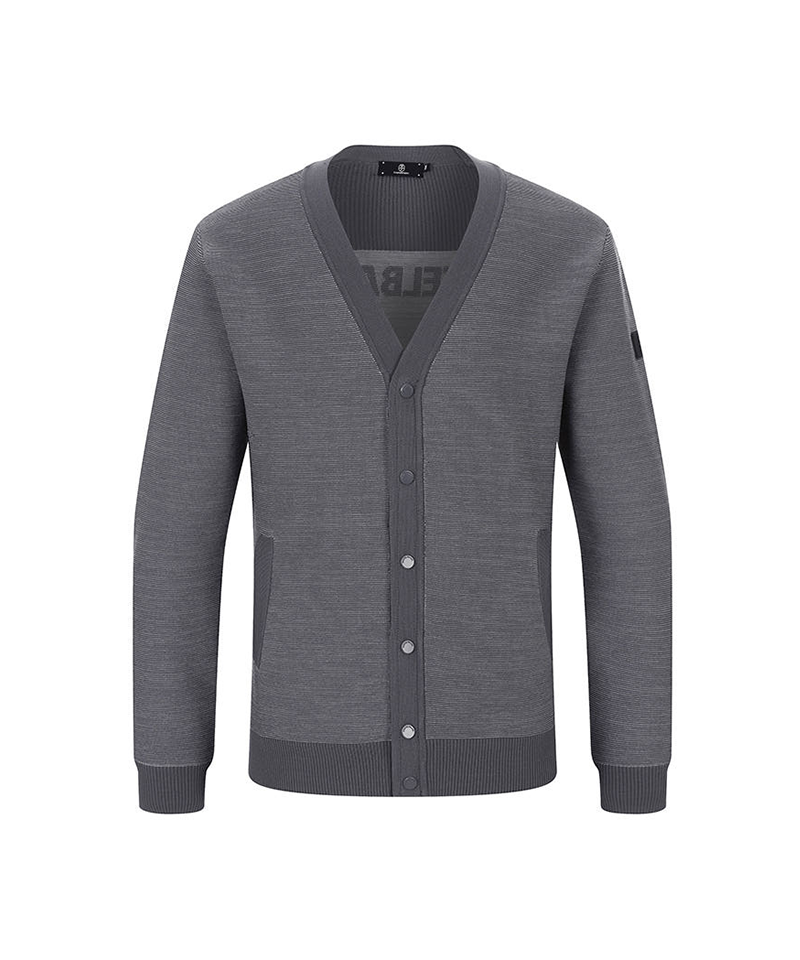 Castelbajac Men's Logo Jacquard Knit Cardigan - D/Grey
