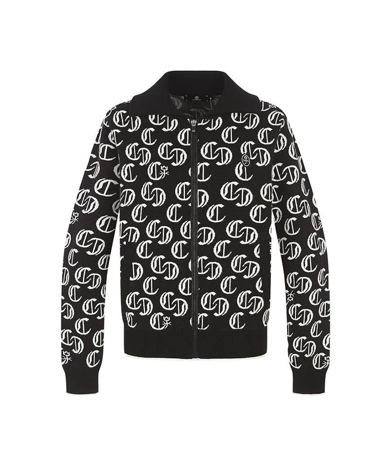 Castelbajac Women's Jacquard Collar Zip-Up Knit Cardigan - 2 Colors