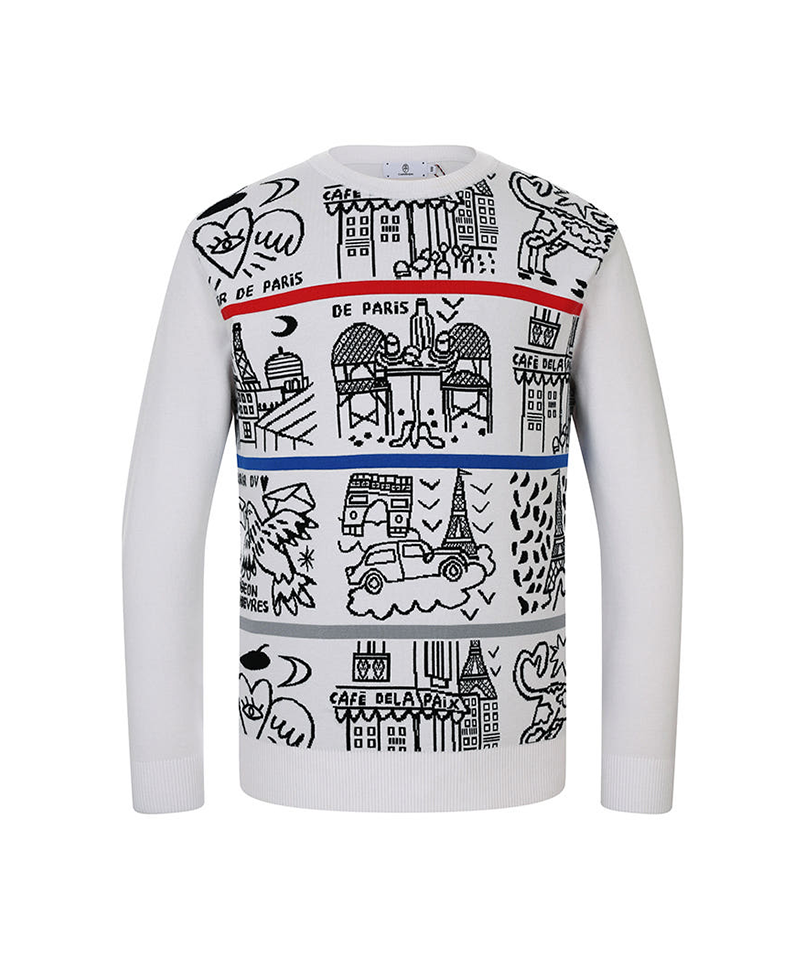 Castelbajac Men's Pattern Point Knit - 2 Colors