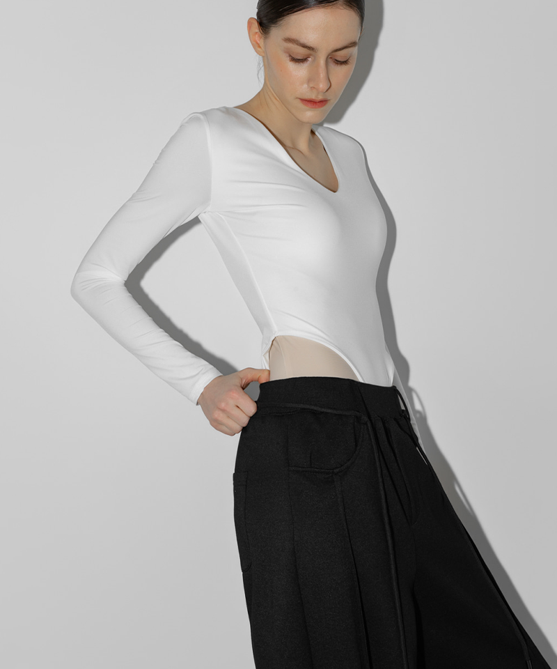 OBER Golf Women's Basic Layer V-Neck Bodysuit - White