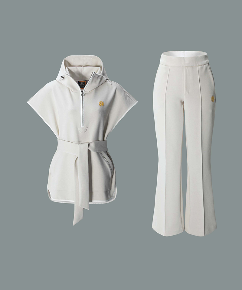 Mahes Golf Black Label Windcape Set (Top+Pants)- Ivory