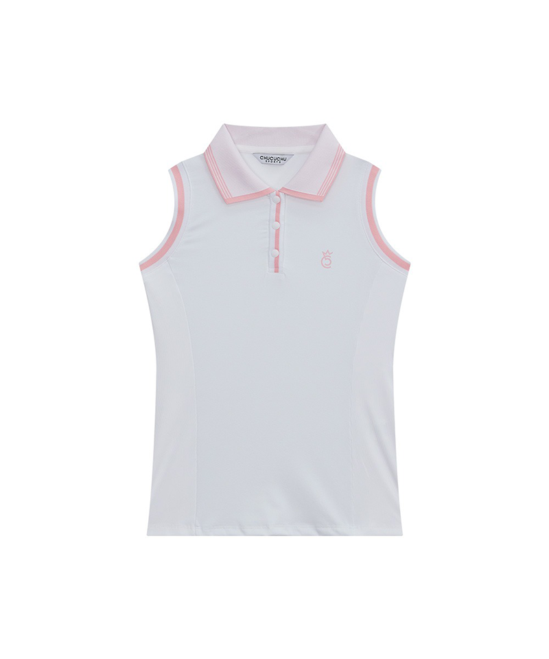 CHUCUCHU Cooling Collar Sleeveless Top - White
