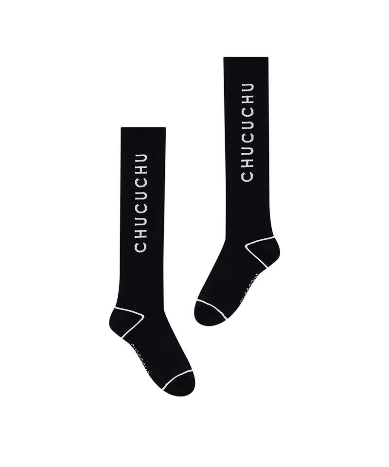CHUCUCHU Logo Crew Knee Socks - Black