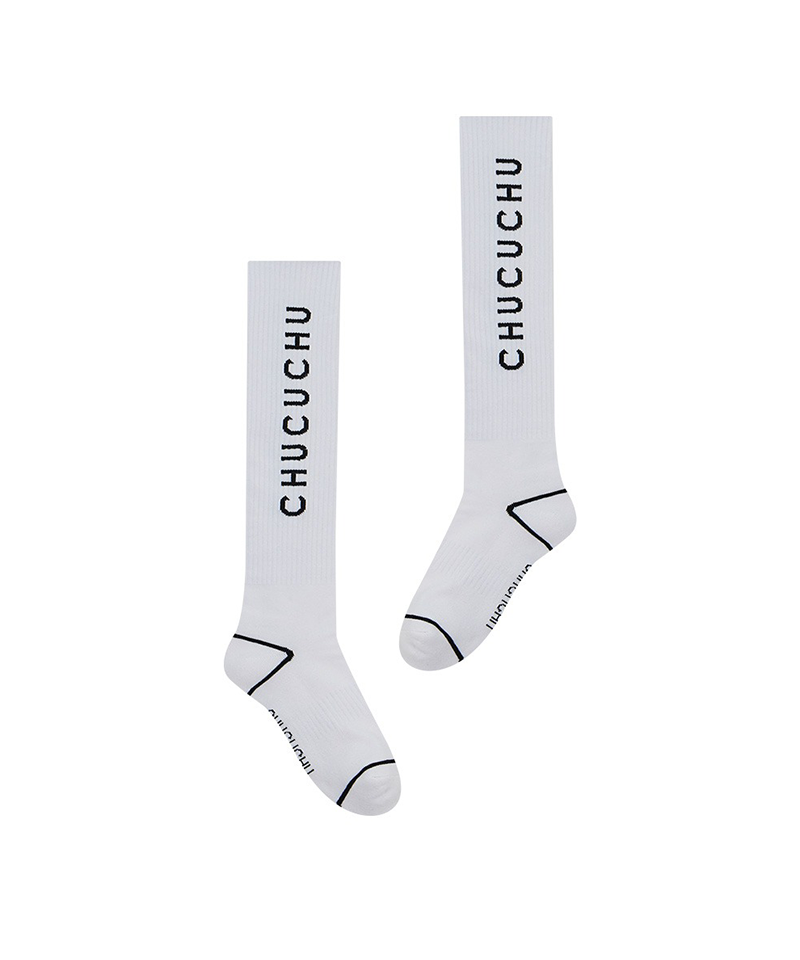CHUCUCHU Logo Crew Knee Socks - White