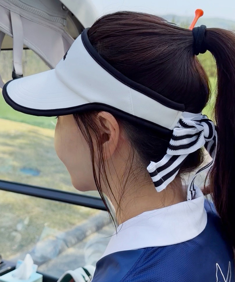 CHUCUCHU Ribbon Visor - White