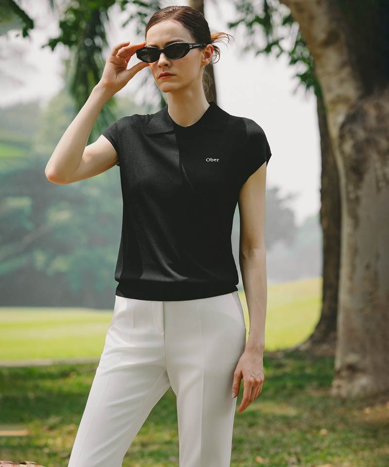 OBER Golf Cool Collar Cap Knit - Black