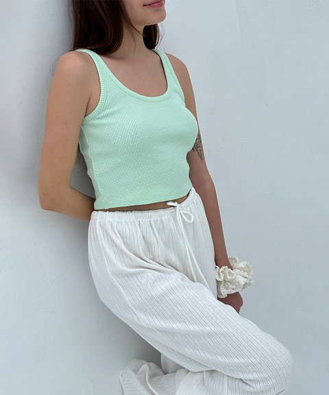PIV'VEE Easy Pointelle Pants - Cloud White