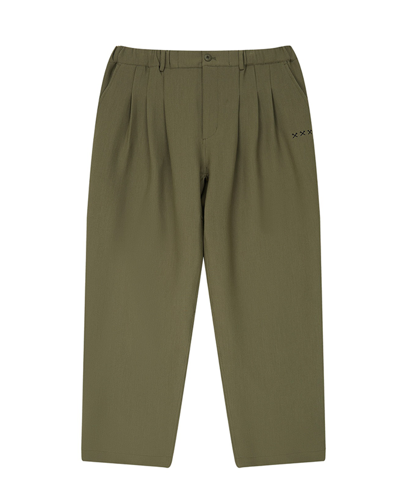 Jamie West Essential 3-Tuck Wide Pants - Khaki
