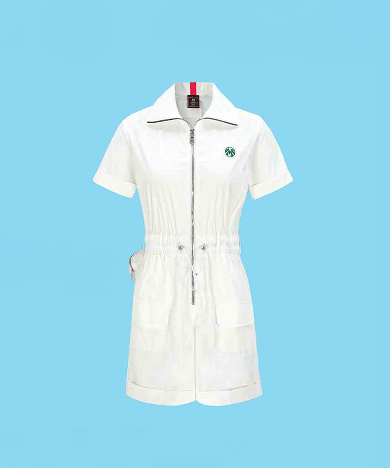 Saint Signature Green Label Hyperstretch Zip-Up Jumpsuit - White