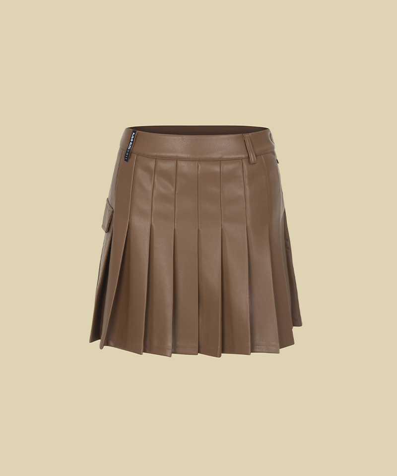 Orange Label Royal Brown Pleated Skirt - Brown