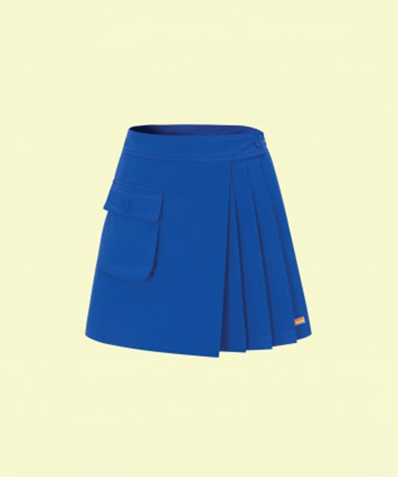 Orange Label Cargo Wrap Pleated Skirt - Blue