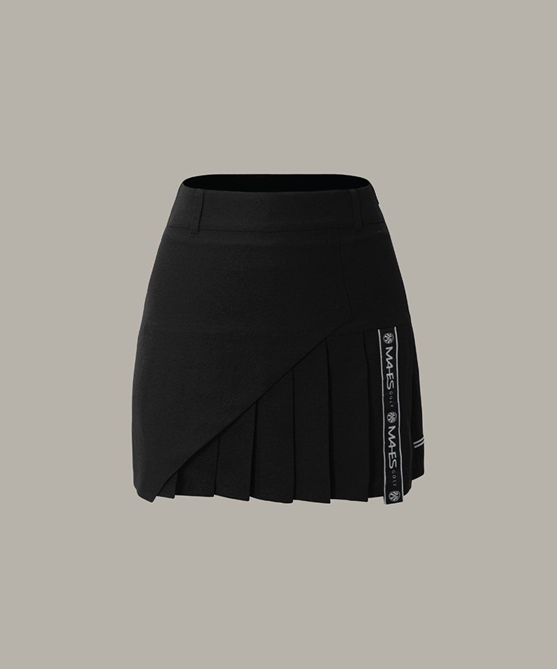 Invisible Cutting Pattern Pleated Skirt - Black