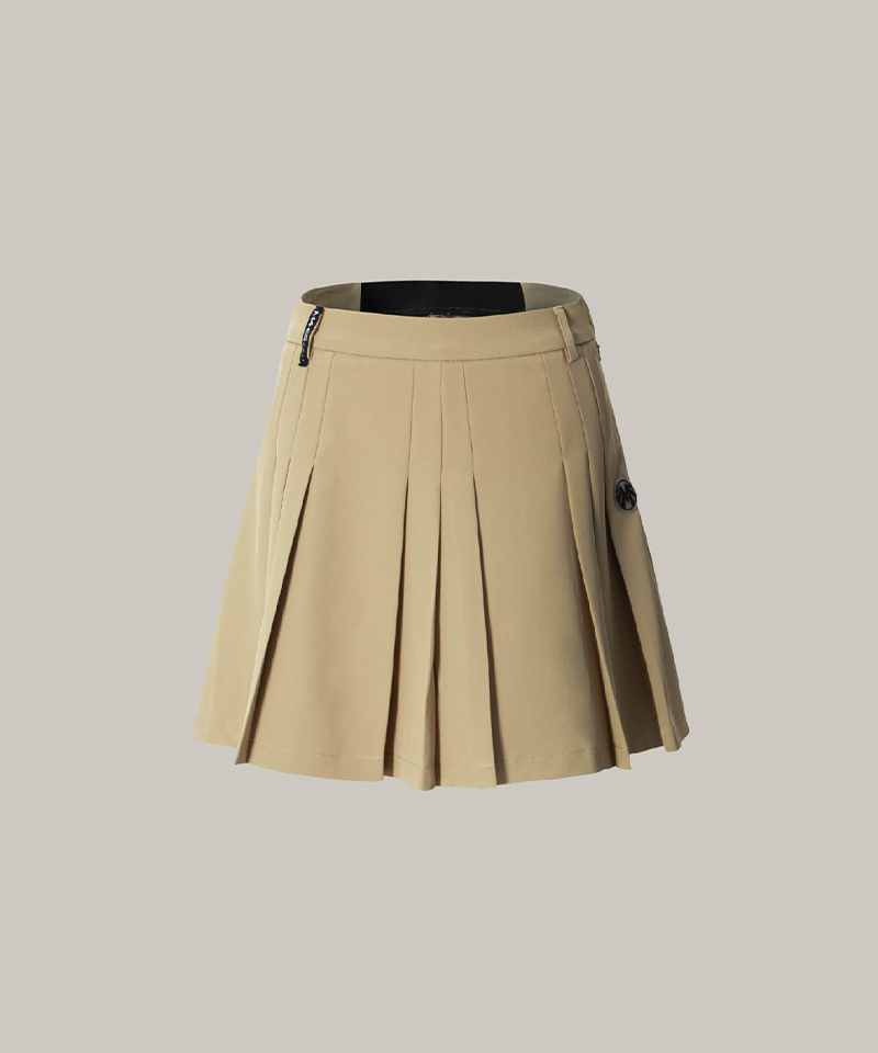 A Classic Feminine Pleated Skirt - Beige