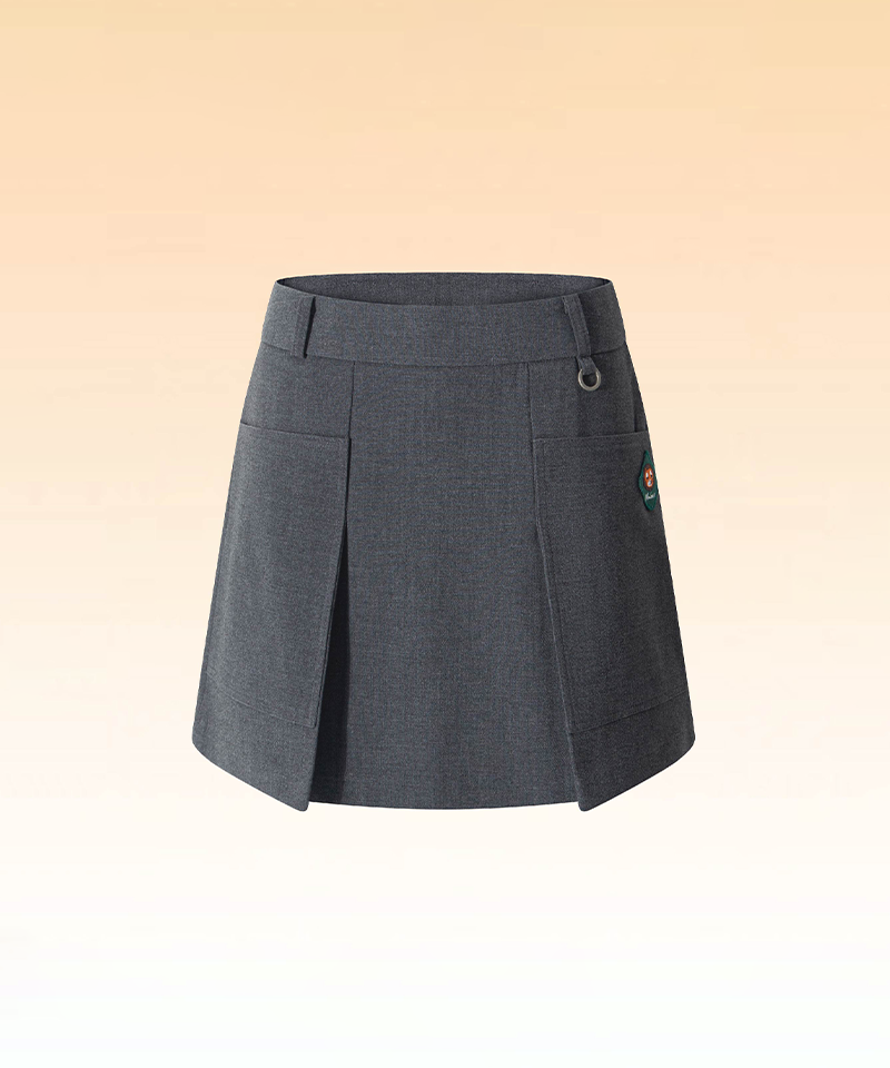 Women's Wrinkle-Free A-Line Pleated Skirt - Melange Grey