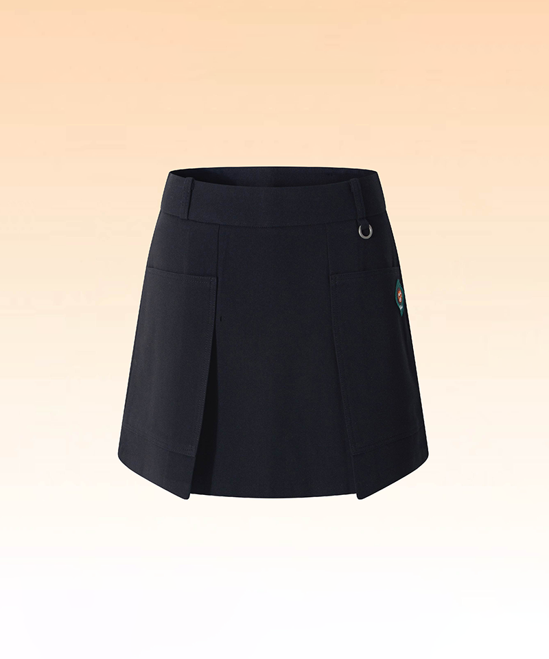 Women's Wrinkle-Free A-Line Pleated Skirt - Black