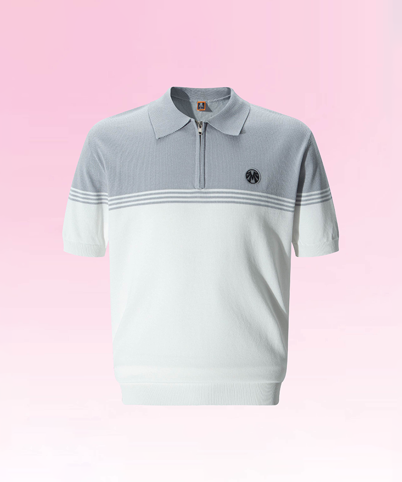 Men's Mild Half-Zip Collared Knit that Makes Shoulders Look Wide - 2 Colors