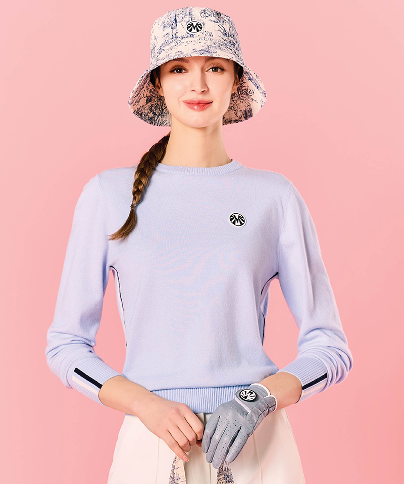 Light And Soft Soft-Touch Round Knit - Blue