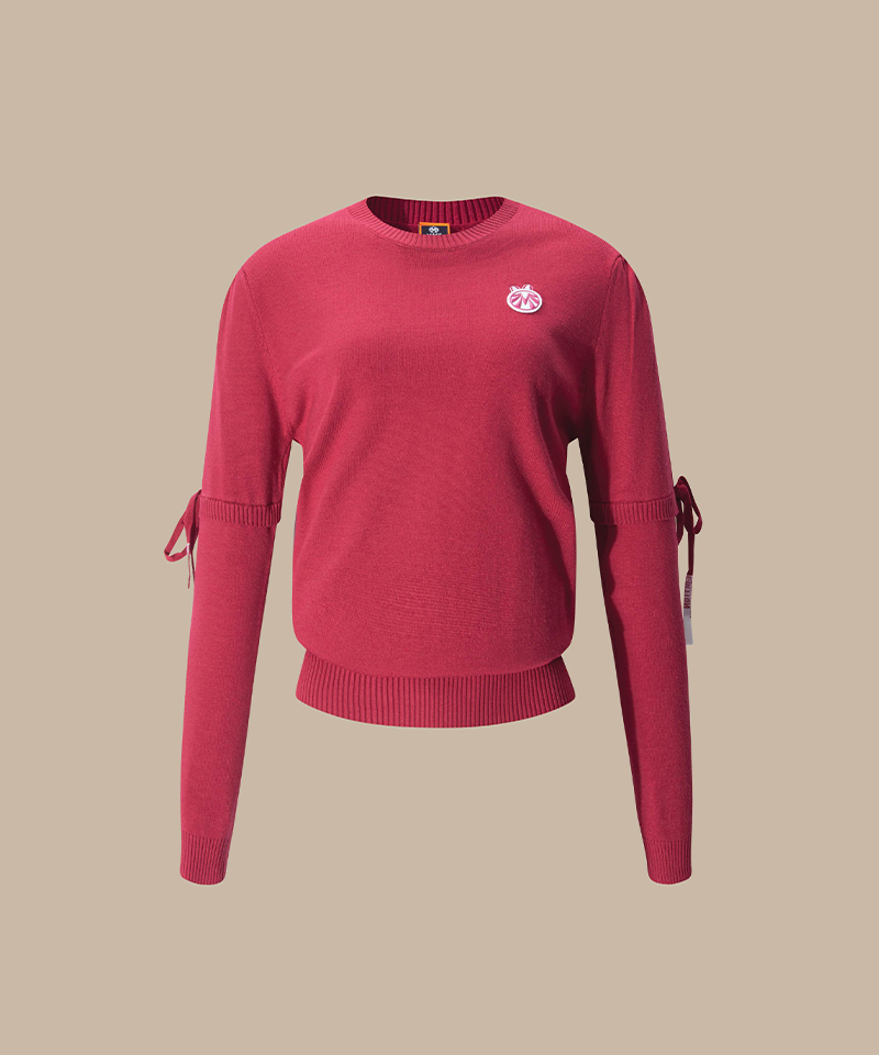 Lovely Puff-Sleeved Knit - Red