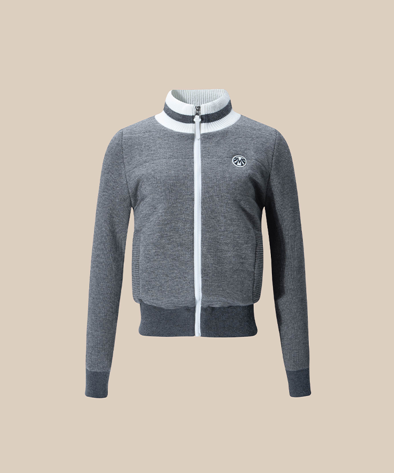 Wool Knit Padding Jacket - Grey