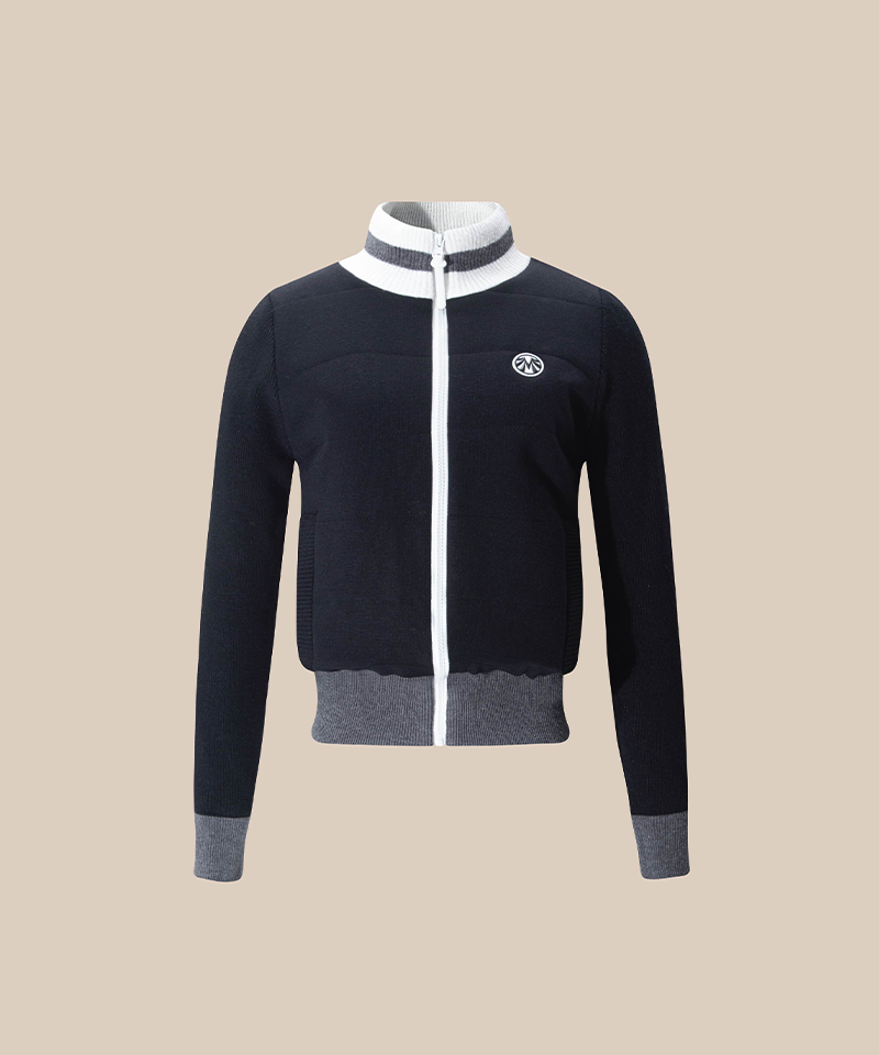 Wool Knit Padding Jacket - Black