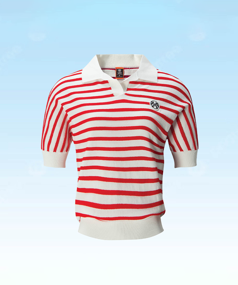 Women's Cooling Yarn Batwing Collar Knit - Red