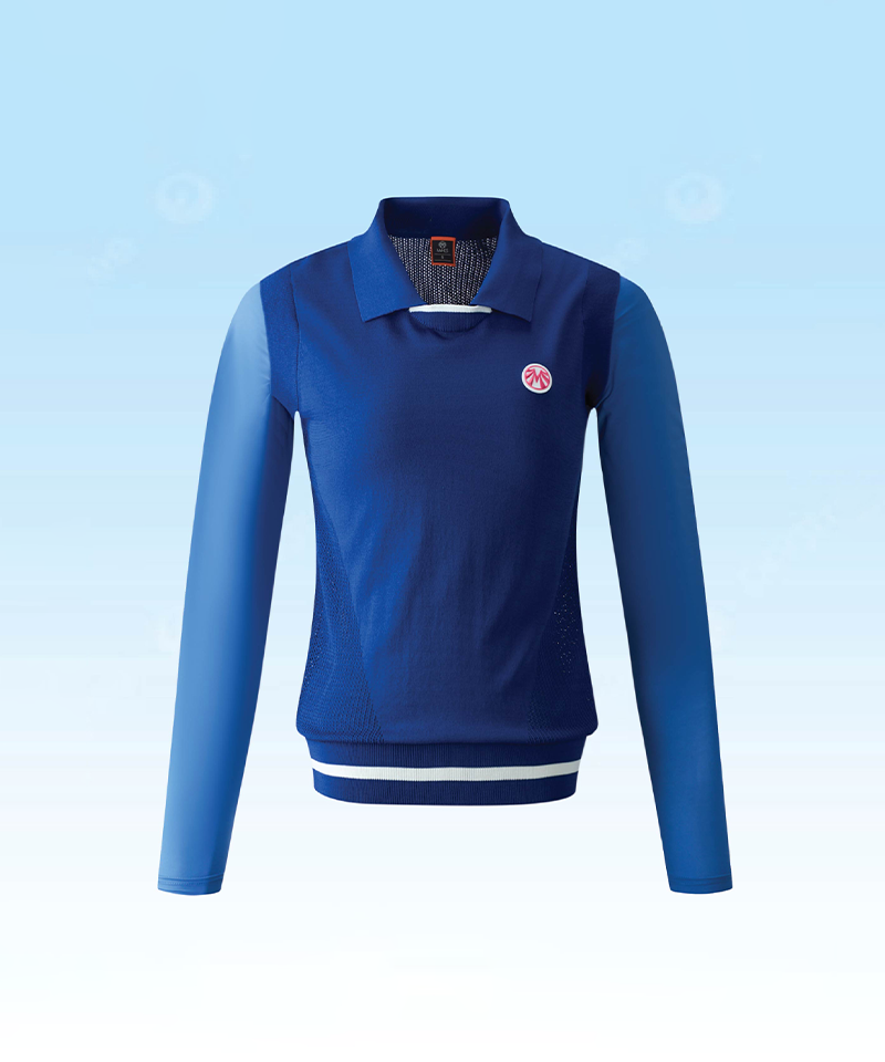 Women's Cooling Sleeve and Cooling Vest Faux Layered Knit - Blue