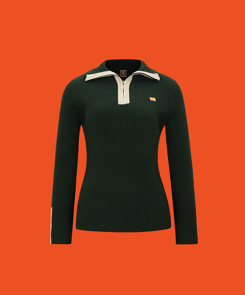 Orange Label Urban Khaki Half-zip Knit - Khaki