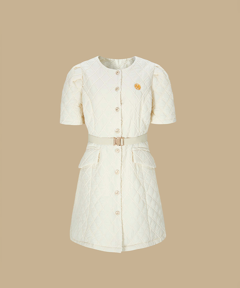 Gold Label Princess Line Quilted Jacket Dress - Ivory