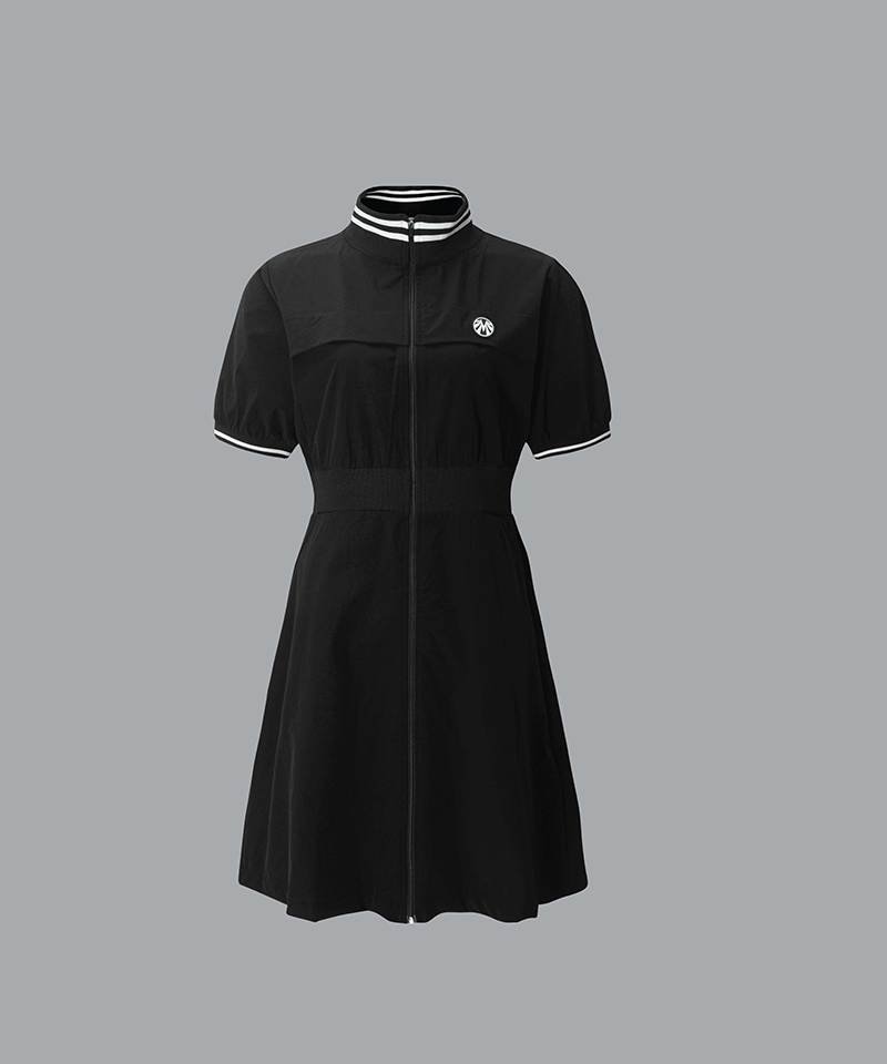 Black Label Coolingspan Banding Flare Dress - Black
