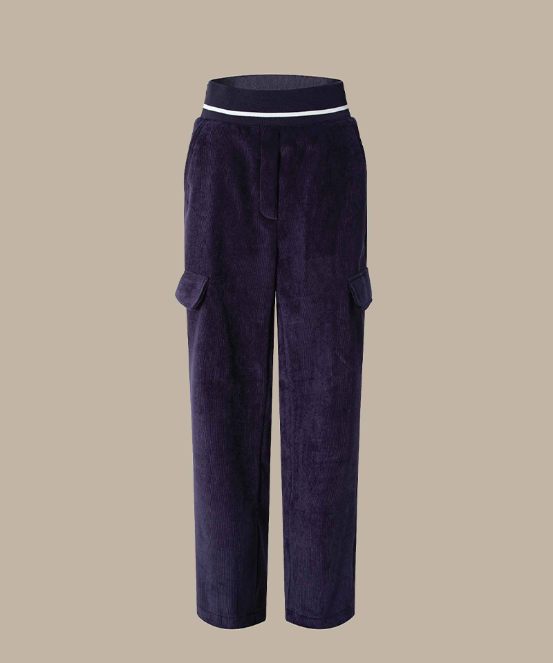 Cargo Pocket Corduroy Pants - Purple Navy