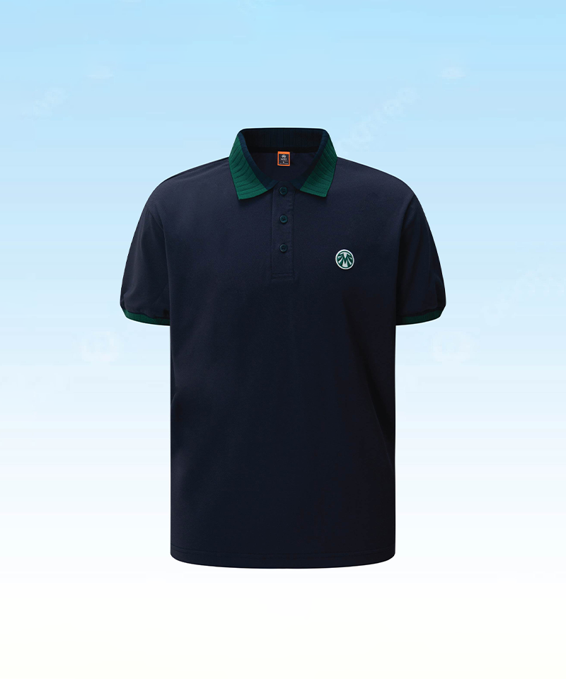 Men's Semi-Overfit Technical Polo Shirt that Makes Shoulders Look Wide - 2 Colors