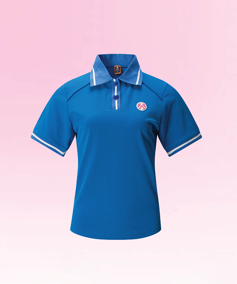 Women's Collared T-Shirt Maximizes Shoulder Movement - Blue