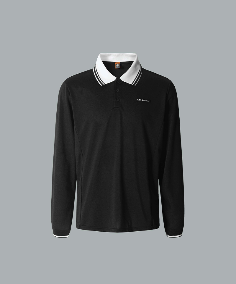 Men's Black Label UV Cut Air Silket Stretch Collared T-Shirt - 2 Colors