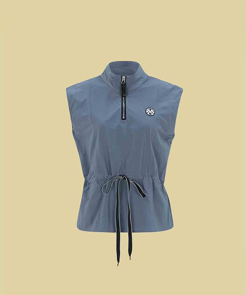 Mahes Saint Signature Black Label High-Waisted Line Woven Span Vest - B/GRAY